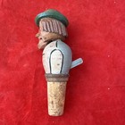 Vintage German Hand Carved Bottle Stopper Collectable Cork Moving Mouth