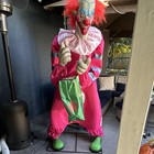 Tall  Halloween Scary Clown Free Standing Yard Screaming And Lighting