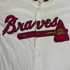 Russell Athletic Jersey Mens Size M Cream Atlanta Braves Vintage Usa Stained