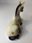 Vintage Norleans Japan Ceramic Resting Horse Foal Colt Figurine Tan Brown 1950s