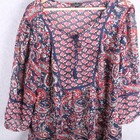 Hannah Paisley Long Sleeve Casual Dress Shirt Blouse Women 2x