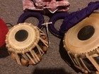 Great Condition  Authentic Indian Tabla Drum Set Wood   Steel With Bag   Hammer