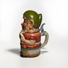 Vintage German Gnome Beer Stein 430 Dwarf Figural Lidded Pottery Mug Beard Chip