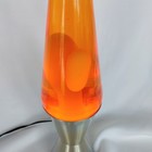 Vintage 1997 Lava Lamp Yellow Wax Orange Liquid Silver Base Gold Cap