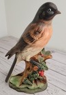 American Robin Bisque Porcelain Bird Figurine Large Hand Painted Japan Vtg