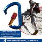 Aluminum Rock Climbing Screwgate Locking Carabiner Large 30kn D Shape Clip Hook