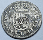 1733 Spanish Silver 1 2 Reales Antique Colonial Cross 1700s Pirate Treasure Coin