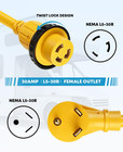 25ft Rv Power Extension Cord 30 Amp Twist Lock Rv Adapter Plug 30m 30f With Rv P