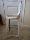 Primitive Metal Stool Plant Stand Chippy Paint Farmhouse Industrial Shabby