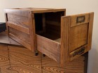 Antique Single Drawer File Cabinet  Tiger Oak Legal   Letter Size  Paneled Sides