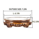 Oriental Brown Wooden Pedestal Stand Chinese Hollow Carving Non-slip Sturdy C   