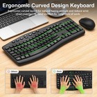 Wireless Keyboard And Mouse Combo 2 4ghz Full Size Quiet Ergonomic Black