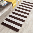 Safavieh Montauk Collection Runner Rug - 2 3  X 7   Chocolate   Ivory  Handmade 