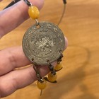 Antique Turkish Ottoman Islamic Coin Butterscotch Bakelite Beads Choker Rare