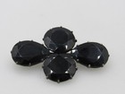 Victorian Antique Black Faceted Glass Brass C Clasp Mourning Brooch B7