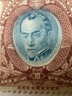 Simon Bolivar Stamp 1882 10 Pesos Geniune 