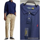Polo Ralph Lauren Mens 2xl Classic Fit Mesh Long-sleeve Polo Shirt Navy Blue Nwt