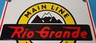Vintage Rio Grande Railroad Sign - Railway Train Station Caboose Porcelain Sign