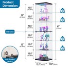 Glass Display Cabinet With Doors 66 9  Led Locking Curio Cabinet Living Room