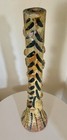 Unusual Large Vintage Mexican Pottery Candle Holder Flowers Vine Tree Of Life