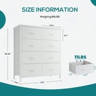8-drawer Fabric Dresser Storage Tower Wood Top Steel Frame White Bedroom Chest