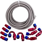 8an 20ft Gas Oil Line Hose Kit Ptfe Stainless Steel Braided Fitting Hose New