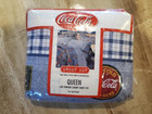New Coca Cola Queen Sheet Set Flat Fitted 2 Pillowcases Ice Cold Plaid