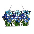 Stained Glass Window Panel Handcrafted Iris Floral Suncatcher   One This Price