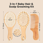 Wooden Baby Hair Brush Set For Newborns  Toddler Comb  walnut  Petite 