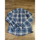 Euc Mens Eddie Bauer Blue Plaid Flannel Long Sleeve Button Up Cotton Size M