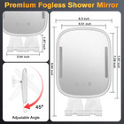 Heated Shower Mirror Fogless For Shaving With Light  Rechargeable