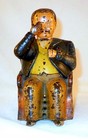 Antique Painted Cast Iron Mechanical Bank  tammany Bank  J    E  Stevens Co 