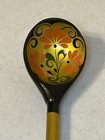 Vintage Russian Khokhloma Wooden Spoon Hand-painted Folk Art Black gold 12  Long