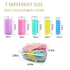 30pcs Plastic Hair Curlers Set  Snap On Rollers Self Grip Heatless Rollers Ha   