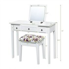 Vanity Dressing Table Set W flip Top Mirror 3 Drawers 7 Compartments Makeup Desk