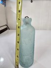 Ultra Rare- Vintage- Blue Hutchison Glass Bottle Late 19th Century - Rough Cast