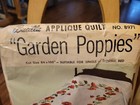 Vtg Bucilla Applique Quilt  8971  garden Poppies   Single Or Double Bed 84 x100 