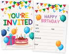 30 Pcs Birthday Party Invitations Set  Boys Girls Invite Cards  Multicolor In   