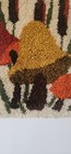 Vintage 70s Mushroom Shag  Boho Hang Up Latch Hook Rug Wall Hanging 20x27  Mcm