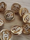 Lot Of 10  18 Mm  Designer Stamped Chanel Button Gold Tone 