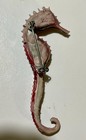 Vintage Tsr Red Plastic Seahorse Brooch Pin Mid Century Lucite Style 2 75 