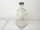 Clear Glass Vinegar Bottle With Metal Cap Vintage Decorative Collectible Piece