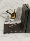 Mid-century Sword Bookends Apco Fencing Swords  Musketeers Knight Medieval Mcm