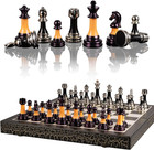 Chess Set 16  Wooden Foldable Black White Chess Board 3 5  Luxury Weighted Acryl