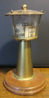 Vintage 1920   s  Renil Brass W wood Base Lighthouse Desk Thermometer Brooklyn Ny