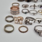 42 Pc Mixed Costume Jewelry Ring Lot Signed Unsigned Various Sizes 151g