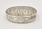 18th Century French Solid Silver Repousse Oval Snuff Box C1780