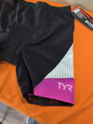 Tyr Women s Small Black Pink 6  Tri cycling Exercise Carbon Shorts Usa Made New
