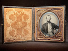 Rare 1 6 Plate Ruby Ambrotype Of A Civil War Soldier Patriotic Mat   Full Case