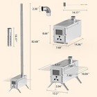Slsy Wood Stove Wood Burning Stove Portable Tent Stove With Chimney Pipes Gloves